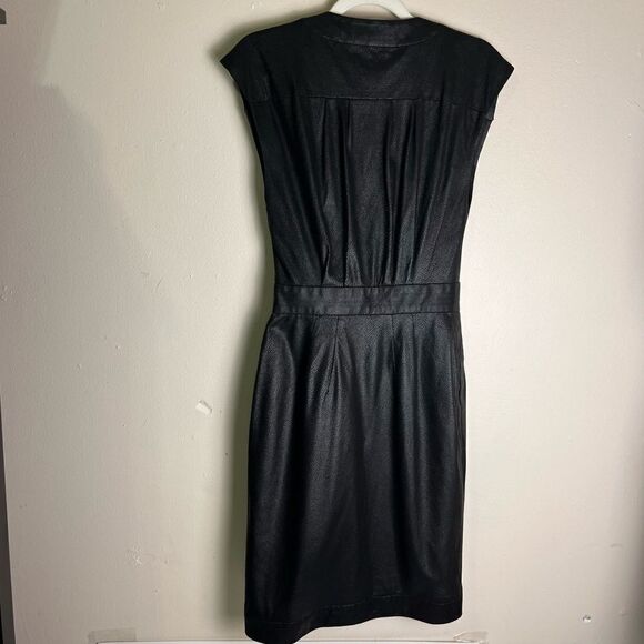 FRENCH CONNECTION Crossover Front Bodycon. Dress Black Size 4 - Picture 3 of 6